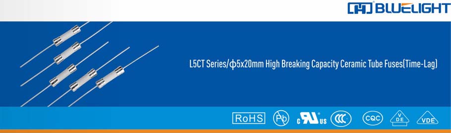 L5CT系列/Φ5X20陶瓷管保險絲(高分斷延時)(圖1)