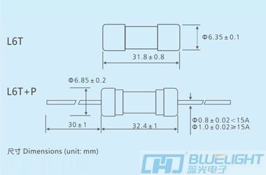 L6T系列/Φ6.35X32玻璃管延時保險絲(圖3)